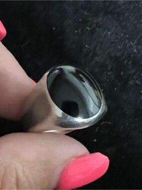 TAXCO MEXICO STERLING SILVER MENS BLACK ONYX RING
